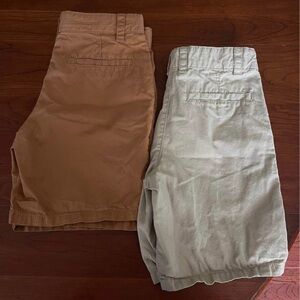 Cat & Jack Boys Flat Front Chino Shorts - Brown & Light Khaki